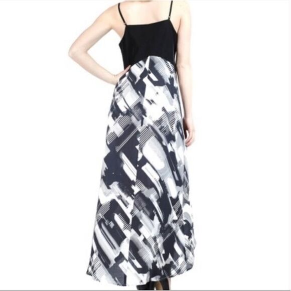 Samantha Lebowitz Tuxedo Midi Abstract Dress - Picture 2 of 10